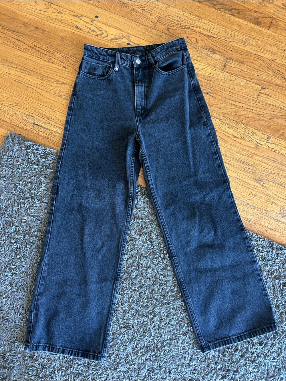 Thrills Holy Wide Leg Black Denim Jeans Size 8